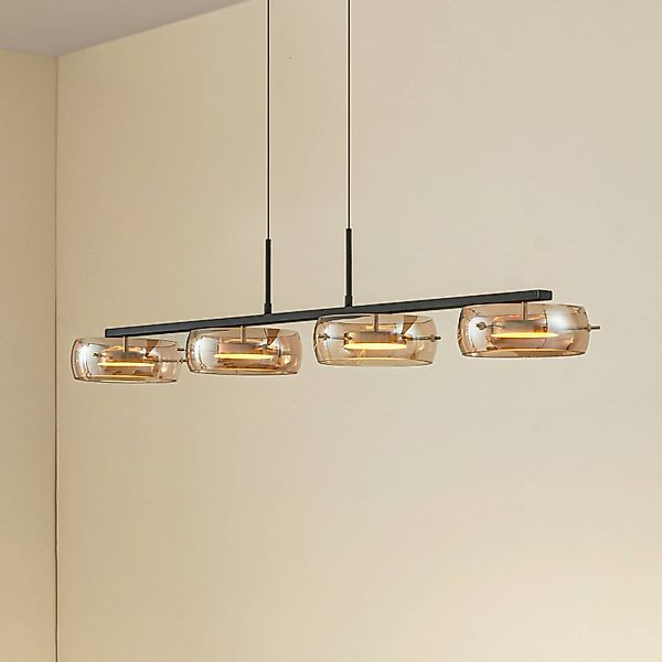 Lucande LED-Hängeleuchte Martis, amber, 4-flg., dimmbar günstig online kaufen
