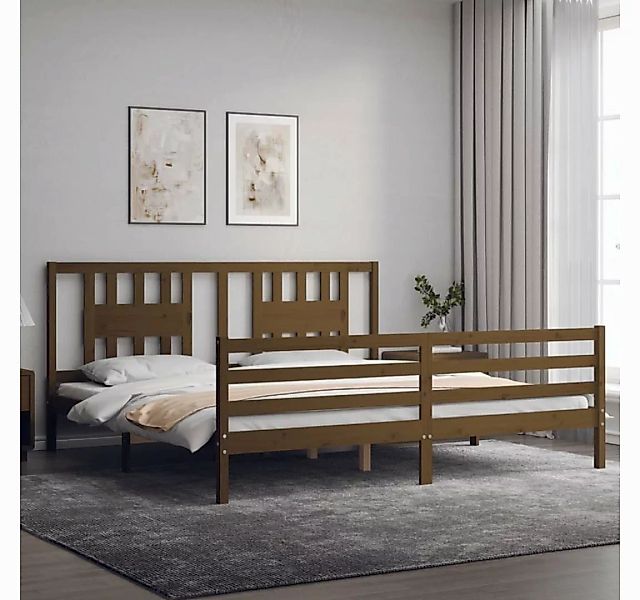 vidaXL Bett Massivholzbett mit Kopfteil Schwarz 200x200 cm günstig online kaufen