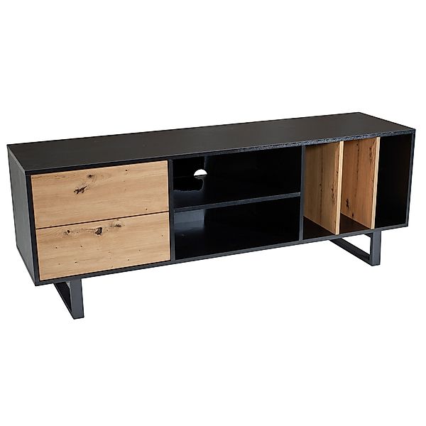 FINEBUY Lowboard FB56047 (Schwarz Eiche-Dekor, 150x55x40 günstig online kaufen