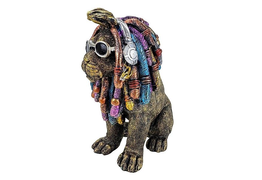 Online-Fuchs Dekofigur cooler Löwe mit bunten Dreadlocks - Gartenfigur, Sta günstig online kaufen