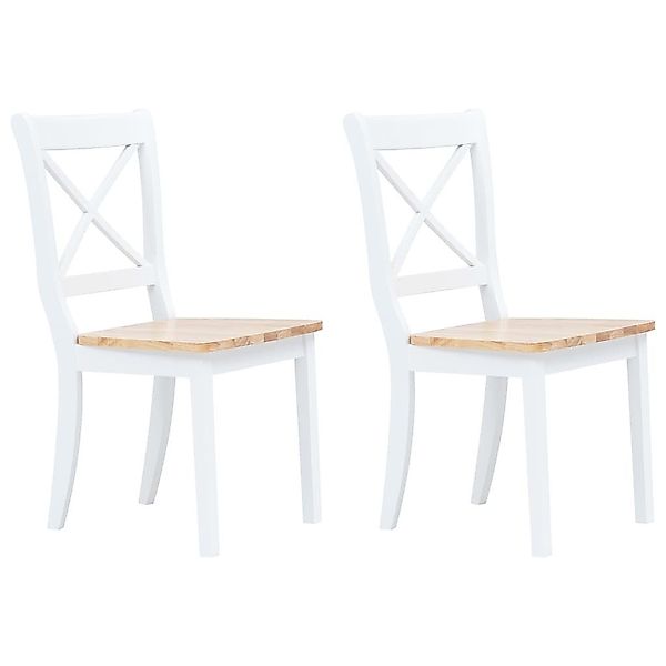 vidaXL Esszimmerstuhl Esszimmerstühle 2 Stk Weiß günstig online kaufen