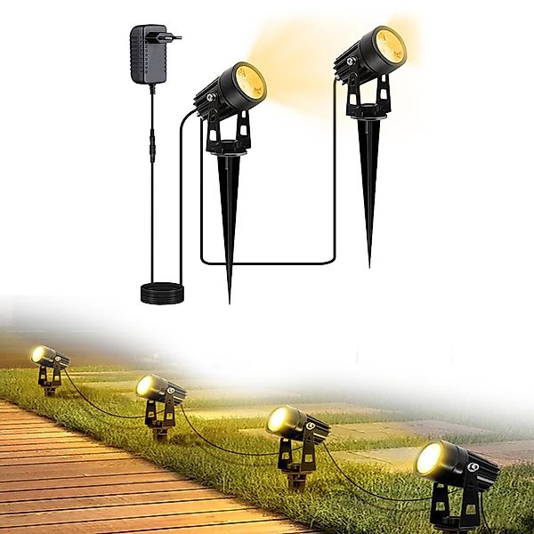 MUPOO LED Gartenstrahler Gartenlampe IP65 Landschaftsleuchten günstig online kaufen