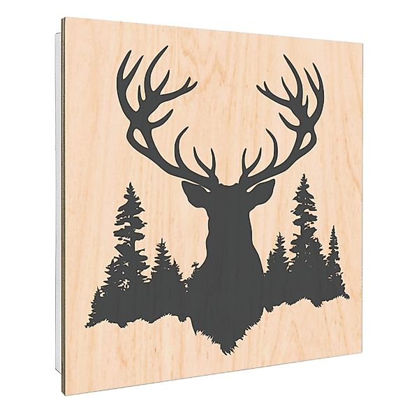 Banjado Großer Schlüsselbox Holz 30x30cm Weiß Scharnier Rechts 50 Haken Sch günstig online kaufen
