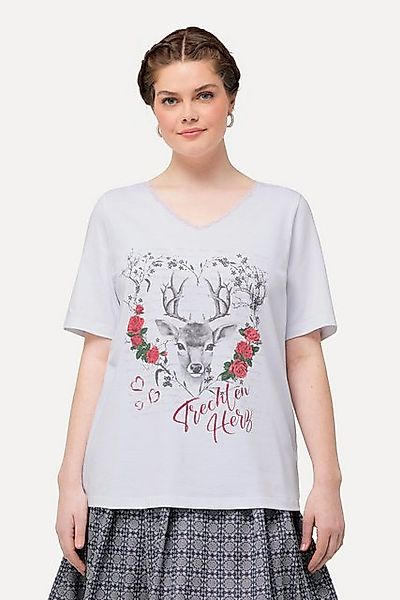Ulla Popken Rundhalsshirt T-Shirt Trachtenherz Classic Halbarm günstig online kaufen