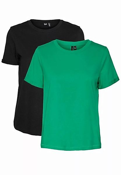 Vero Moda T-Shirt 2er Pack Basic T-Shirt VMPAULA (2-tlg) 5270 in Schwarz-Gr günstig online kaufen