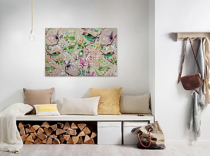 Bricoflor Buntes Leinwandbild Mit Vögeln Für Wohn Und Schlafzimmer Vogel Wa günstig online kaufen
