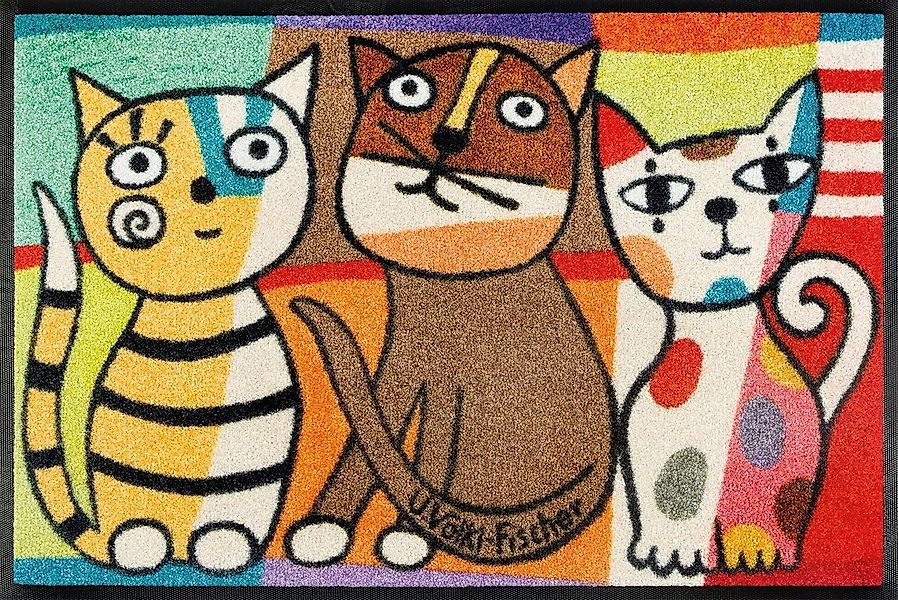 wash+dry by Kleen-Tex Fußmatte Miezentreffen, rechteckig, Höhe: 7 mm, Schmu günstig online kaufen