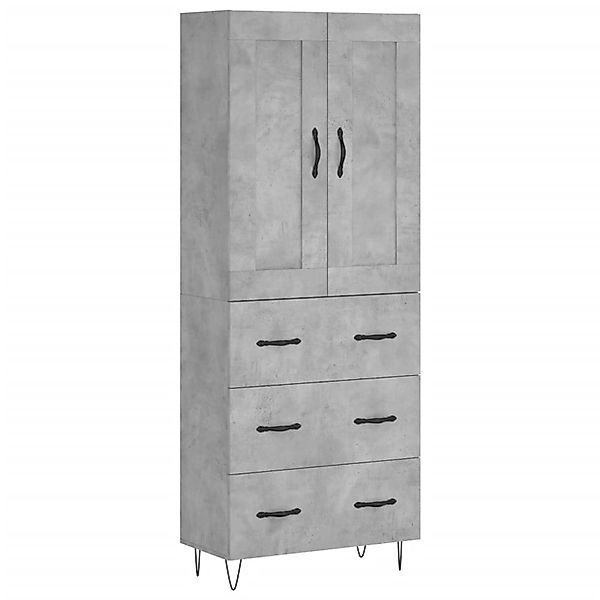 vidaXL Highboard Betongrau 69,5x34x180 cm Holzwerkstoff 3199781 günstig online kaufen