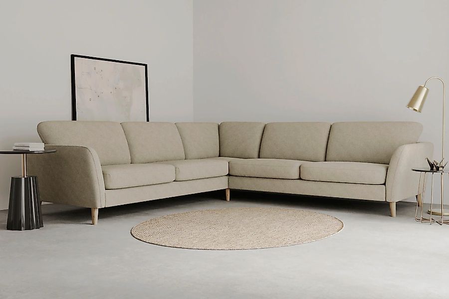 Home affaire Ecksofa "MARSEILLE 278/278 cm, L-Form, Webstoff, Flachgewebe, günstig online kaufen