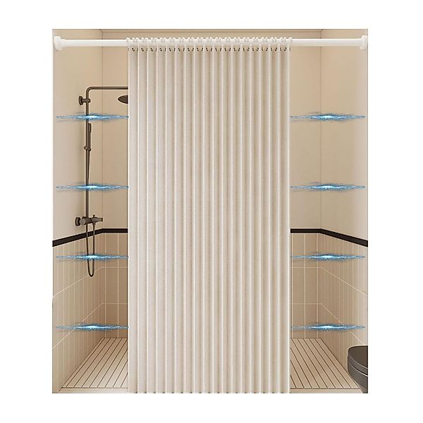 Coonoor Duschvorhang Wasserdichter Magnet-Falt-Duschvorhang, Verdickter Lei günstig online kaufen