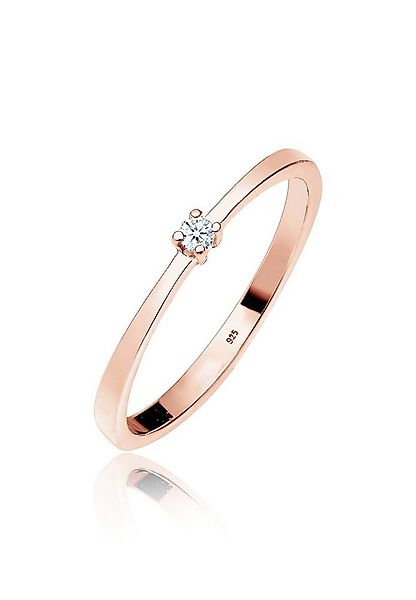 Elli DIAMONDS Verlobungsring Solitär Diamant Weiß (0.03 ct) 925 Sterling Si günstig online kaufen