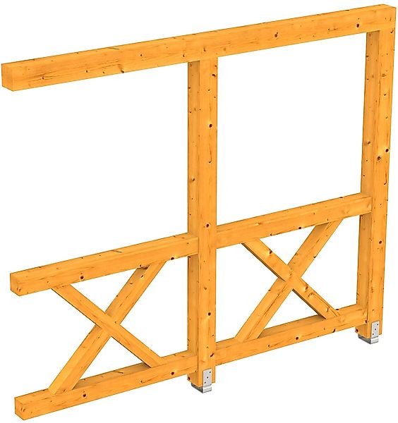 Skan Holz Seitenwand Andreaskreuz (WA) 255 x 210 cm Fichte Nussbaum günstig online kaufen