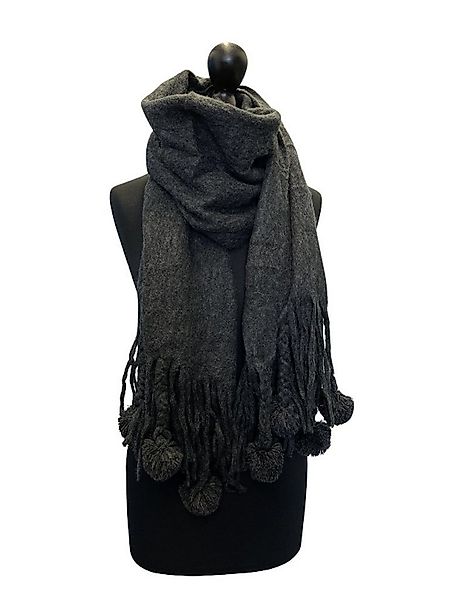 BZNA Wollschal Kuschel Bommelschal Damenschal Winteschal, sehr weich günstig online kaufen