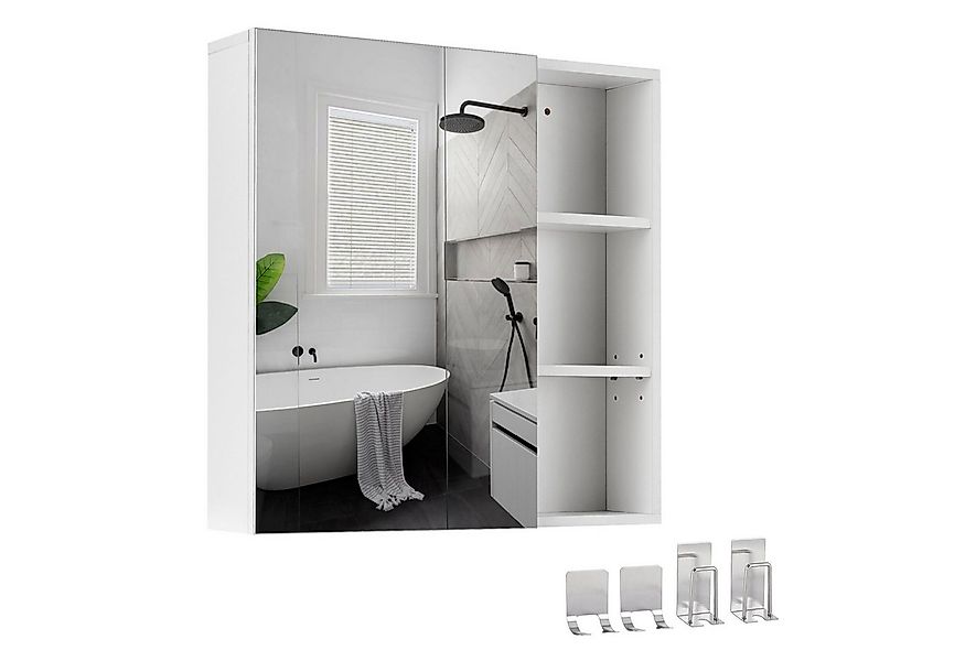 Mondeer Badezimmerspiegelschrank Badezimmerspiegel mit 1 Tür und 4 Haken ve günstig online kaufen