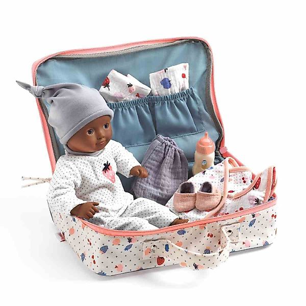 DJECO Babypuppe Pomea Puppe mit Koffer günstig online kaufen