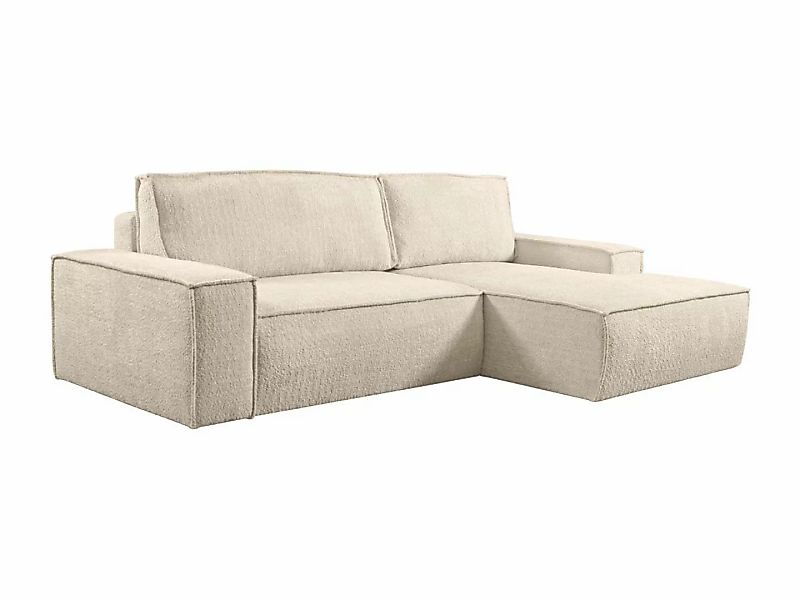 Ecksofa mit Schlaffunktion - Bouclé-Stoff - Beige - Ecke Rechts - AMELIA günstig online kaufen