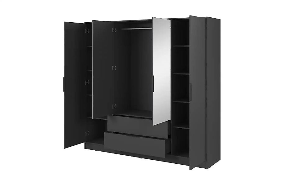 Drehtürenschrank 206 cm breit Lyke ¦ schwarz ¦ Maße (cm): B: 206 H: 200 Sch günstig online kaufen