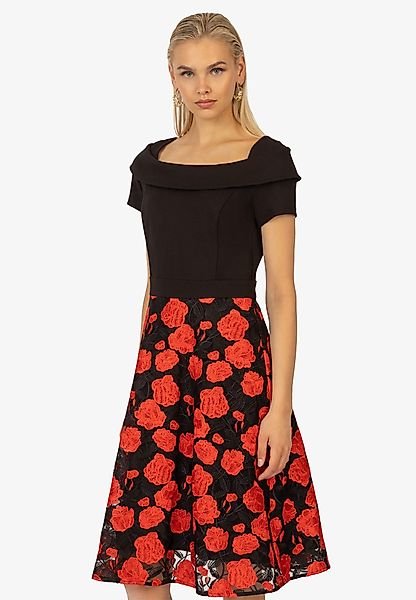 Kraimod Cocktailkleid mit A-Linie und Rosendruck, günstig online kaufen