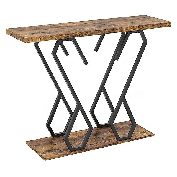 Costway Konsolentisch Eingangstisch Braun 100 x 30 x 79 cm günstig online kaufen