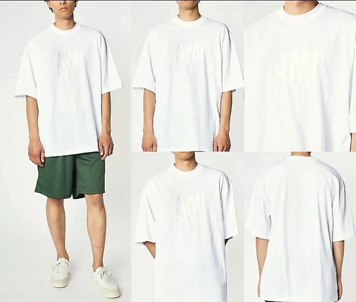 Ami Ami T-Shirt AMI PARIS Oversized T-Shirt Logo Statement Shirt Organic Co günstig online kaufen