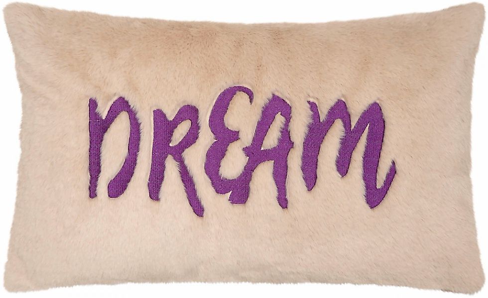 PAD Fellkissen "GAZE" Kunstfell, weich & kuschelig, mit Schriftzug, 30x50 c günstig online kaufen