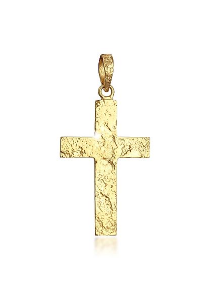 Kuzzoi Kettenanhänger Herren Kreuz Matt Gehämmert günstig online kaufen