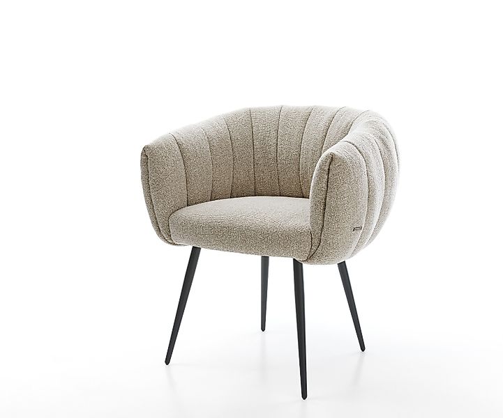 Esszimmerstuhl Jada-Flex Webstoff Soft Beige 4-Fuß konisch Schwarz Taschenf günstig online kaufen