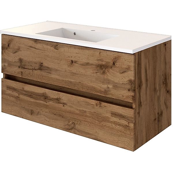 Held Möbel Einzelwaschtisch Verona 100 cm Eiche Natur mit Softclose günstig online kaufen