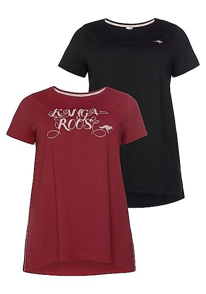 KangaROOS Longshirt (Packung, 2-tlg., 2er-Pack) Kurzarm, figurumschmeicheln günstig online kaufen