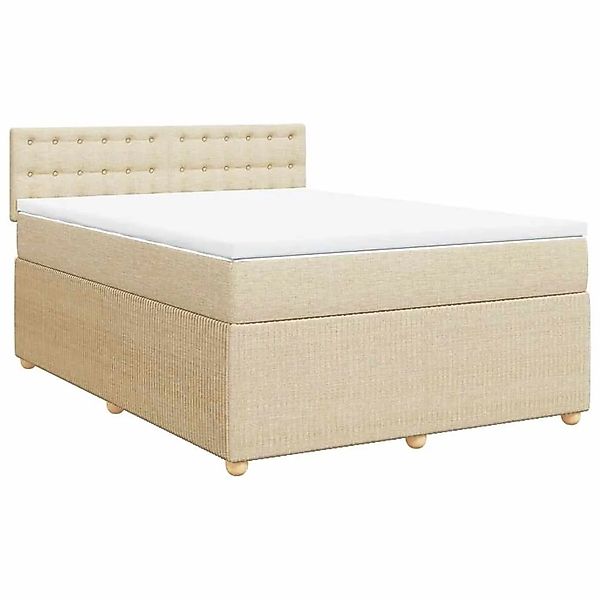 vidaXL Boxspringbett mit Matratze Creme 140x200 cm Stoff 3287498 günstig online kaufen