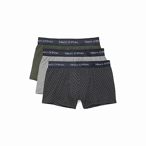 Marc O Polo Herren Boxer Shorts, 3er Pack - Trunks, Cotton Stretch Oliv/Gra günstig online kaufen