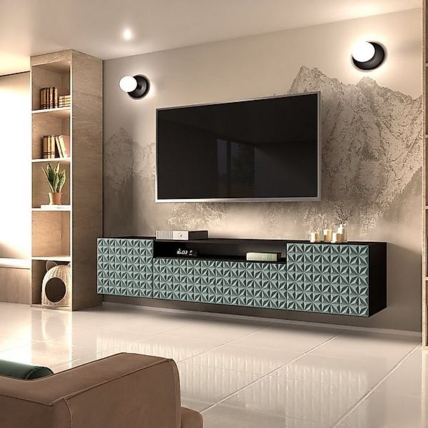 Beautysofa TV-Schrank Modernes RTV-Kabinett mit gefräster günstig online kaufen