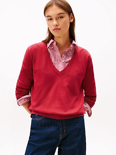 Tommy Jeans V-Ausschnitt-Pullover "TJW ESSENTIAL VNECK SWEATER EXT", mit Lo günstig online kaufen