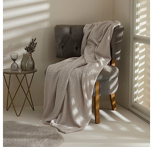 Karaca Tagesdecke Karaca Leaves Graue Welsoft TV Decke Tagesdecke Einzeldec günstig online kaufen