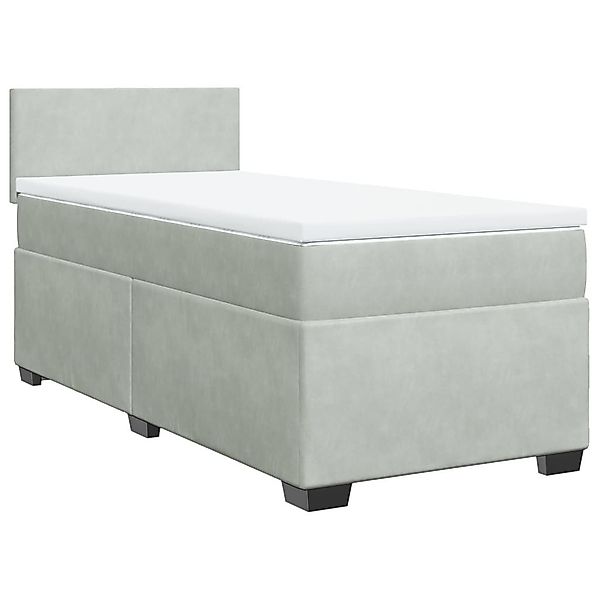 vidaXL Bett Boxspringbett mit Matratze Hellgrau günstig online kaufen