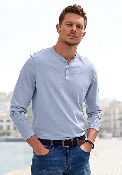H.I.S Langarmshirt "- Henleyshirt langarm", Langarm, Shirt mit Knopfleiste günstig online kaufen