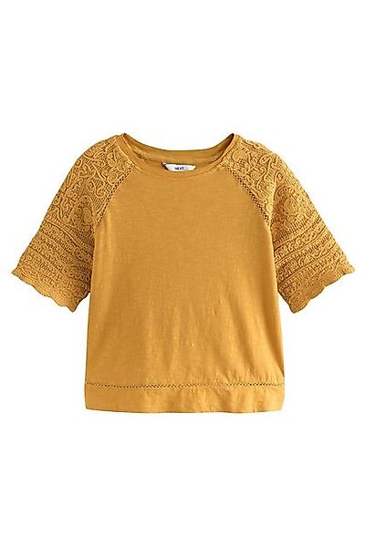 Next T-Shirt Kurzarm-T-Shirt mit Häkeldetail aus Baumwolle (1-tlg) günstig online kaufen