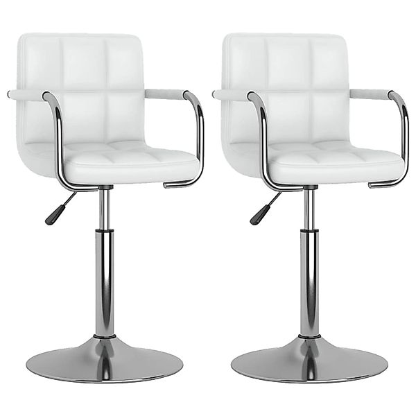 vidaXL Esszimmerstühle 2 Stk Drehbar Weiß Kunstleder 334573 günstig online kaufen