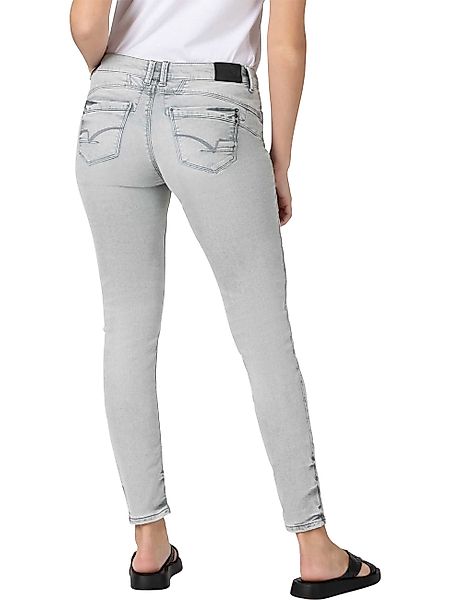 TIMEZONE Damen Jeans Tight SanyaTZ - Tight Fit - Grau - Stormy Grey Wash günstig online kaufen