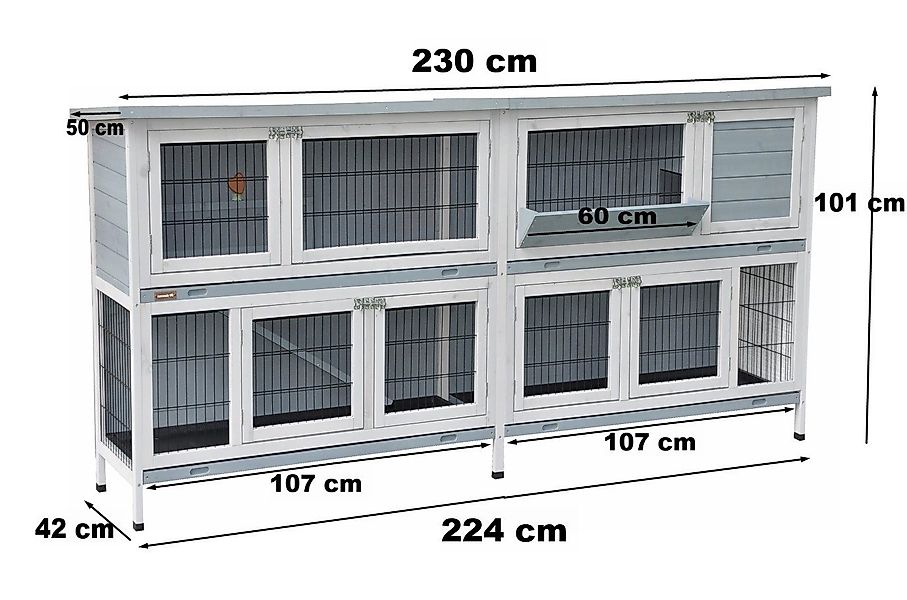 nanook Kleintierkäfig Doppel Kleintierstall Bommel Deluxe grau günstig online kaufen