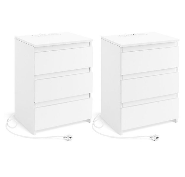 Yaheetech Nachttisch mit Ladestation, 2 USB-Anschlüsse und 2 AC-Steckdosen günstig online kaufen