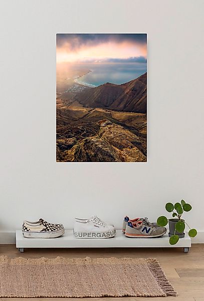Komar Leinwandbild "Cliffs of Famara - Größe 40 x 60 cm" Baum  Berge  Blume günstig online kaufen