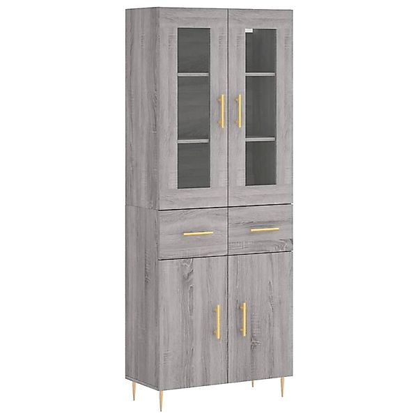 vidaXL Highboard Grau Sonoma 69,5x34x180 cm Holzwerkstoff 3198527 günstig online kaufen