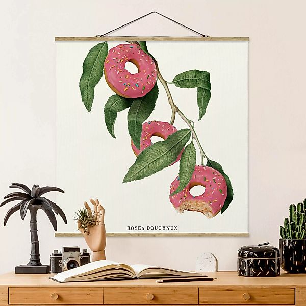 Stoffbild mit Posterleisten Vintage Pflanze - Donut günstig online kaufen