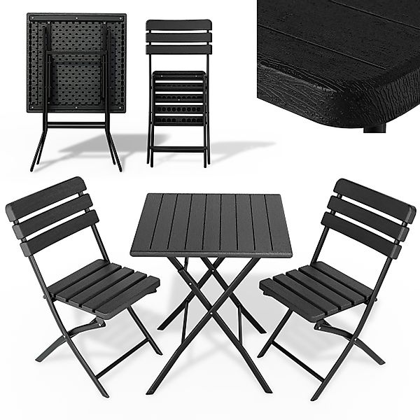 Onbest Balkonset Holzoptik mit Stahlgestell, (3-tlg), günstig online kaufen