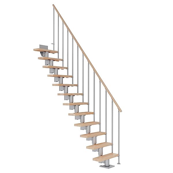 Dolle Mittelholmtreppe Dublin Buche Perlgrau GH bis 292 cm Gerade 75 cm FSC günstig online kaufen