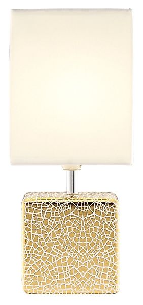 casa NOVA Tischleuchte CERRA, Goldgelb, Weiß, günstig online kaufen
