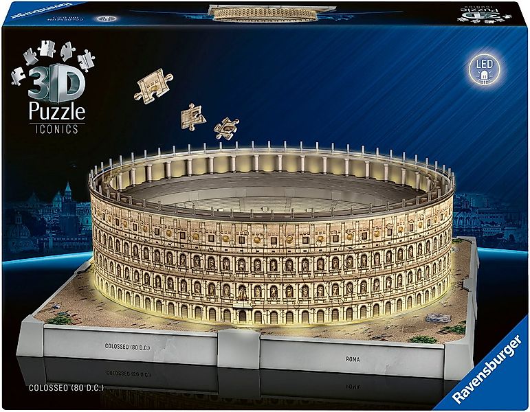 Ravensburger 3D-Puzzle Iconics: Kolosseum Rom - mit Licht, 216 Puzzleteile, günstig online kaufen