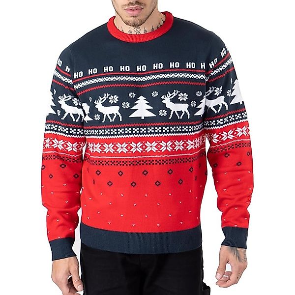 Montegoni Sweater Herren Pullover Faire Insel Weihnachtsbaum Rentier Schnee günstig online kaufen