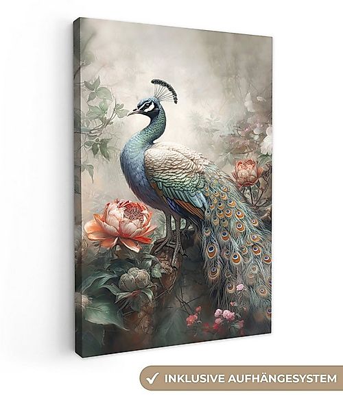 OneMillionCanvasses® Leinwandbild Pfau - Pfauenfedern - Vogel - Dschungel - günstig online kaufen